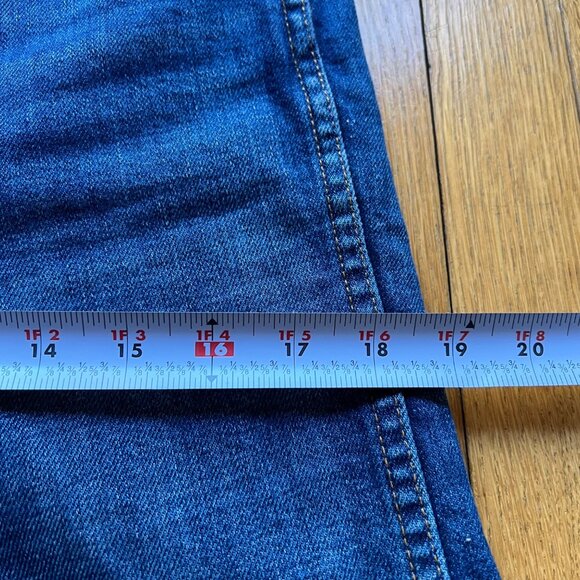 Re/Done Size 28 Blue Denim Double Needle High Waist Straight Leg ButtonFly Jeans - Picture 10 of 14